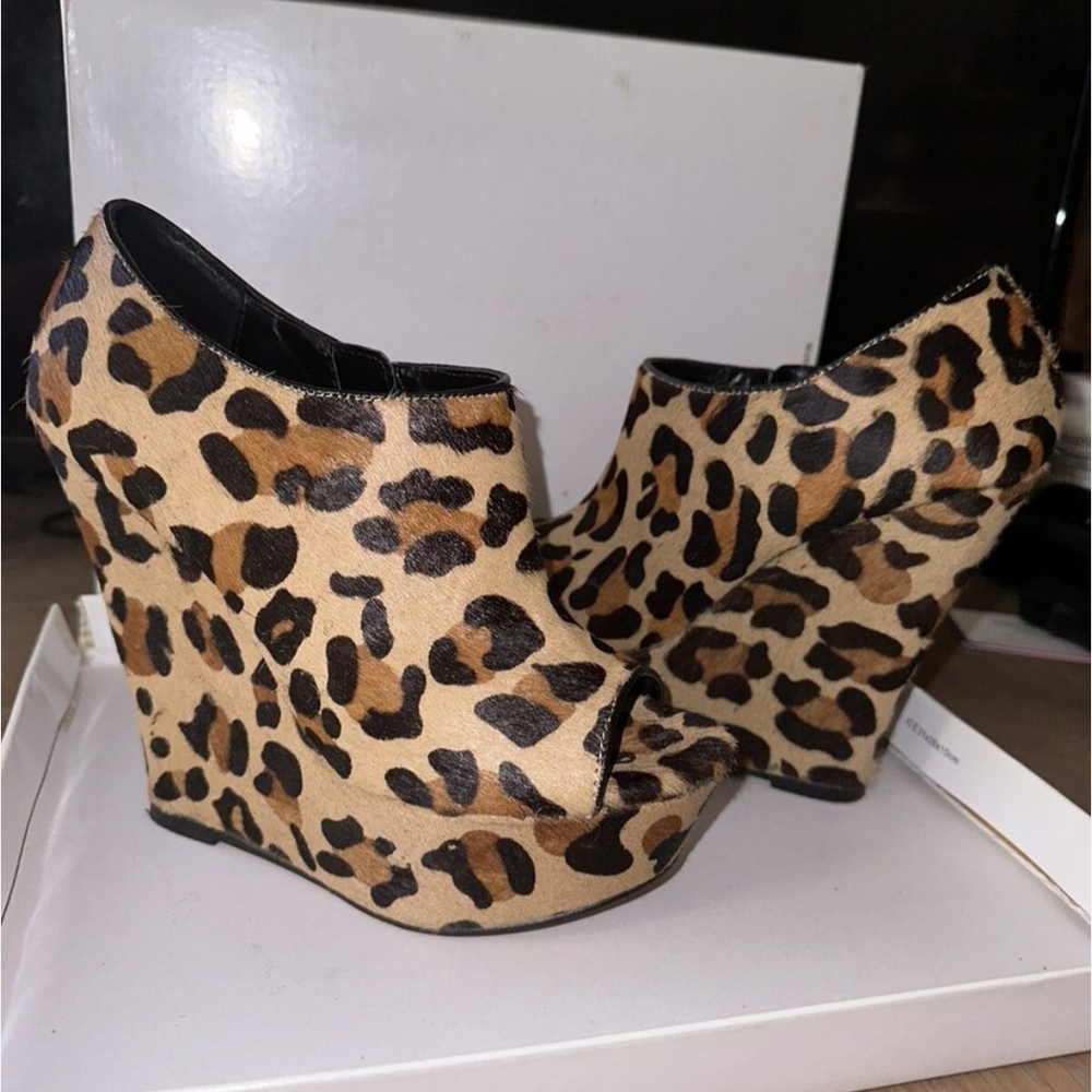 Leopard Print Wedge Heels